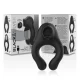 Anillo vibrador silicona 3 motores recargable negro - Black&silver