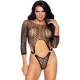 LEG AVENUE BODY TANGA DE RED MANGA LARGA - NEGRO