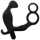  PLUG ANAL CON ANILLA DOBLE PENE Y TESTICULOS NEGRO - ADDICTED TOYS 