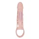  FUNDA EXTENSORA PENE CON VIBRACION Y STRAP NATURAL 13.5 CM - BAILE 