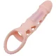  FUNDA EXTENSORA PENE CON VIBRACION Y STRAP NATURAL 13.5 CM - BAILE 