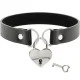 COLLAR CUERO VEGANO ACCESORIO CORAZÓN CON LLAVE - COQUETTE CHIC DESIRE 