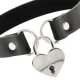  COLLAR CUERO VEGANO ACCESORIO CORAZÓN CON LLAVE - COQUETTE CHIC DESIRE 