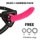  TOYS DILDO + ARNES ROSA SILICONA MEDICA 20 CM O 4 CM - DELTA CLUB 