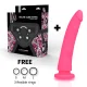  TOYS DILDO + ARNES ROSA SILICONA MEDICA 20 CM O 4 CM - DELTA CLUB 