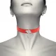  COLLAR CUERO VEGANO ROJO ACCESORIO WOMAN FETISH - COQUETTE CHIC DESIRE 