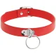  COLLAR CUERO VEGANO ROJO ACCESORIO WOMAN FETISH - COQUETTE CHIC DESIRE 