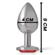 PLUG ANAL METAL ALUMINIO CON CRISTAL ROJO TALLA L - INTENSE 