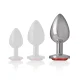  PLUG ANAL METAL ALUMINIO CON CRISTAL ROJO TALLA L - INTENSE 