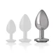  PLUG ANAL METAL ALUMINIO CON CRISTAL NEGRO TALLA L - INTENSE 