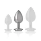  PLUG ANAL METAL ALUMINIO CON CRISTAL PLATA TALLA M - INTENSE 