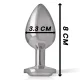 PLUG ANAL METAL ALUMINIO CON CRISTAL PLATA TALLA M - INTENSE 