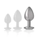  PLUG ANAL METAL ALUMINIO CON CRISTAL PLATA TALLA L - INTENSE 