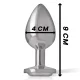  PLUG ANAL METAL ALUMINIO CON CRISTAL PLATA TALLA L - INTENSE 
