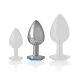  PLUG ANAL METAL ALUMINIO CON CRISTAL AZUL TALLA M - INTENSE 