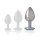  PLUG ANAL METAL ALUMINIO CON CRISTAL AZUL TALLA L - INTENSE 