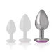  PLUG ANAL METAL ALUMINIO CON CRISTAL ROSA TALLA L - INTENSE 