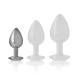  PLUG ANAL METAL ALUMINIO CORAZÓN BLANCO TALLA S - INTENSE 