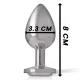  PLUG ANAL METAL ALUMINIO CORAZÓN BLANCO TALLA M - INTENSE 
