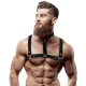  ARNÉS AJUSTABLE ECOPIEL PECHO CON COLLAR HOMBRE - FETISH SUBMISSIVE ATTITUDE 
