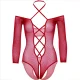  BODY CROTCHLESS CON BRILLO ROJO - LEG AVENUE 