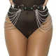  CINTURON DE CADENAS CUERO NEGRO TALLA ÚNICA - SUBBLIME 