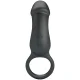  TRAE ANILLO VIBRADOR CON ESTIMULADOR NEGRO - PRETTY LOVE 