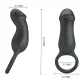  TRAE ANILLO VIBRADOR CON ESTIMULADOR NEGRO - PRETTY LOVE 