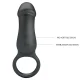  TRAE ANILLO VIBRADOR CON ESTIMULADOR NEGRO - PRETTY LOVE 