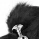  PLUG ANAL TALLA M 8 X 3.5 CM CON COLA SINTÉTICA 40 CM NEGRO - KINK 