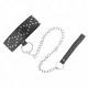  COLLAR CON CORREA 65 CM CON TACHUELAS PLATEADAS MODELO 3 AJUSTABLE 3643 CM X 5 CM - KINK 
