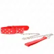  COLLAR CON CORREA 65 CM REMACHE ANILLA ROJO AJUSTABLE 3650 CM X 3.8 CM - KINK 