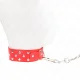 COLLAR CON CORREA 65 CM REMACHE ANILLA ROJO AJUSTABLE 3650 CM X 3.8 CM - KINK 