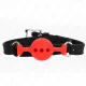 MORDAZA 55 x 2 CM DE BOLA 4 CM DE SILICONA COMPLETA TALLA S ROJO AJUSTABLE 3551 CM - KINK 