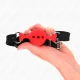  MORDAZA 55 x 2 CM DE BOLA 4 CM DE SILICONA COMPLETA TALLA S ROJO AJUSTABLE 3551 CM - KINK 