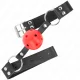  MORDAZA DE BOLA 4 CM TRANSPIRABLE CON DOBLE REMACHE ROJO 62 x 2.5 CM AJUSTABLE 4258 CM - KINK 