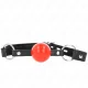  MORDAZA DE BOLA 4 CM CON CANDADO BOLA ROJA CORREA NEGRA 60 x 2 CM - KINK 