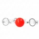  MORDAZA DE BOLA ROJA DE PVC TRANSPARENTE AJUSTABLE - KINK 