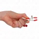  PINZAS PARA PEZONES ROJAS CON DOBLE CAMPANILLA ROJO 6 CM - KINK 
