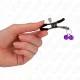  PINZAS PARA PEZONES CON DOBLE CAMPANILLA VIOLETA 6 CM - KINK 