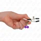  PINZAS PARA PEZONES CON DOBLE CAMPANILLA VIOLETA 6 CM - KINK 