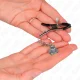  PINZAS PARA PEZONES CON COLGANTE DE CAMPANA PLATEADO 6 CM - KINK 