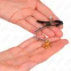  PINZAS PARA PEZONES CON COLGANTE DE CAMPANA DORADO 6 CM - KINK 