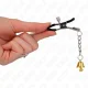  PINZAS PARA PEZONES CON COLGANTE DE CAMPANA DORADO 6 CM - KINK 