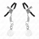 PINZAS PARA PEZONES PLATEADAS CON COLGANTE DE VIDRIO 6 CM - KINK 