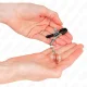  PINZAS PARA PEZONES PLATEADAS CON COLGANTE DE VIDRIO 6 CM - KINK 