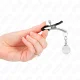  PINZAS PARA PEZONES PLATEADAS CON COLGANTE DE VIDRIO 6 CM - KINK 
