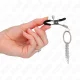  PINZAS PARA PEZONES CON ARO Y PEQUEÑAS CADENAS PLATEADO 6 CM - KINK 