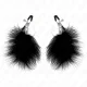  PINZAS PARA PEZONES CON PLUMA NEGRO 7 CM - KINK 