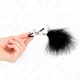  PINZAS PARA PEZONES CON PLUMA NEGRO 7 CM - KINK 